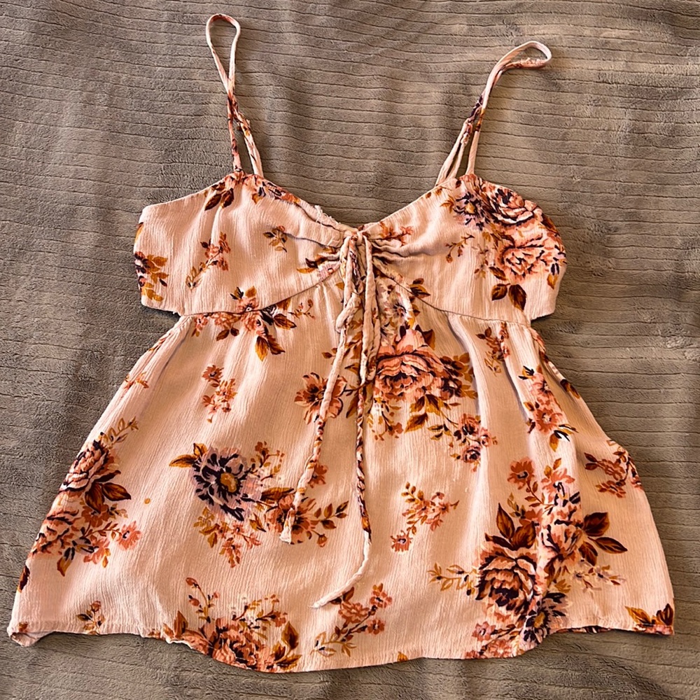 Pink floral tank top from American Eagle
